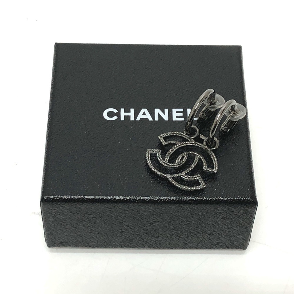 CHANEL Authentic Black Logo Earrings - Picture 9 of 9
